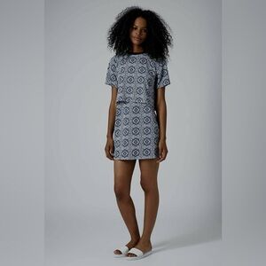 Topshop Tile Print Overlay Dress